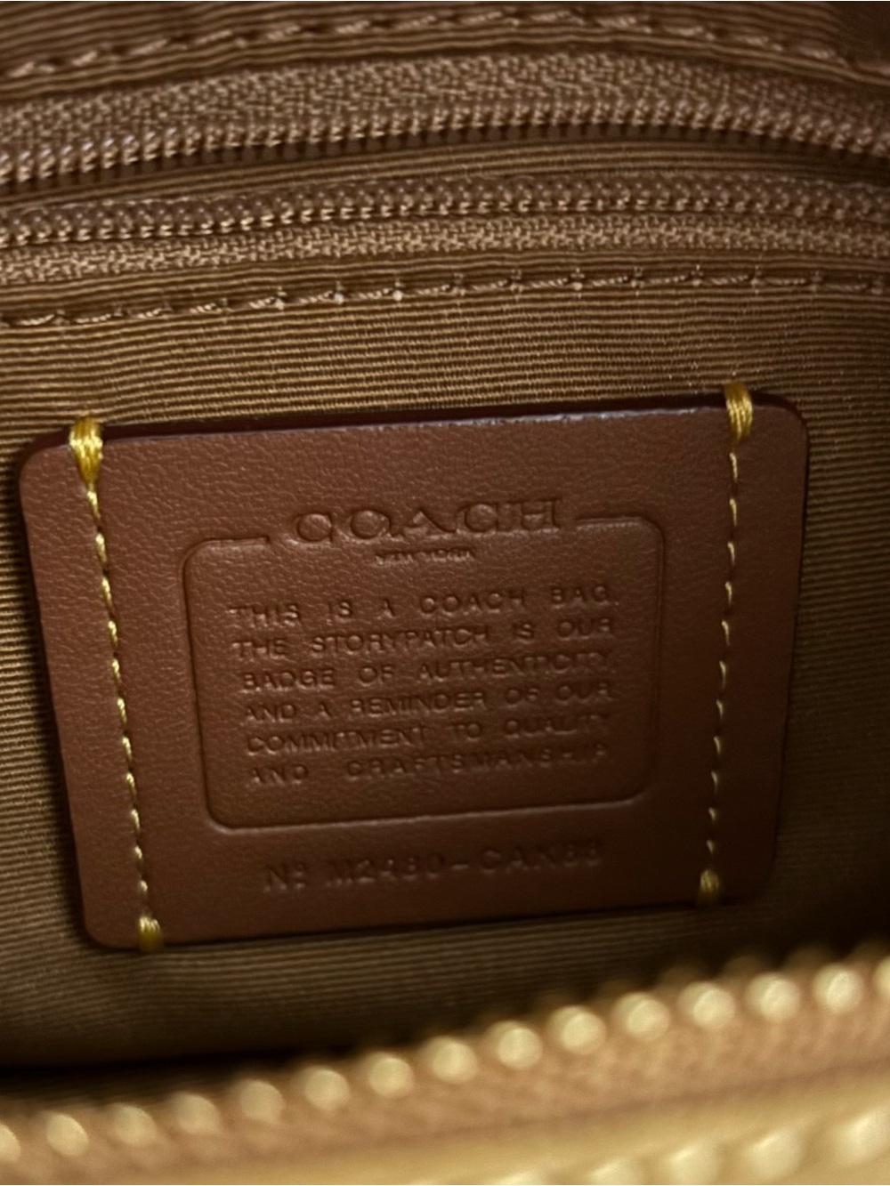 Coach Carmen Mini Crossbody Bag Butterfly Appliqué Leather Brown Gold - Picture 4 of 16